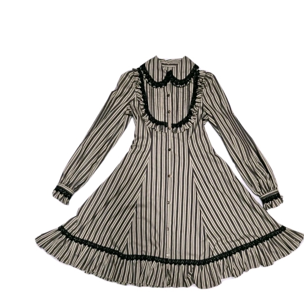 Striped Black and White Women's Dress